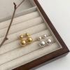 Cold Style Metal Double Ball Earrings, Niche High-End Spherical Earrings, Women'S Simple And Versatile Design Earrings