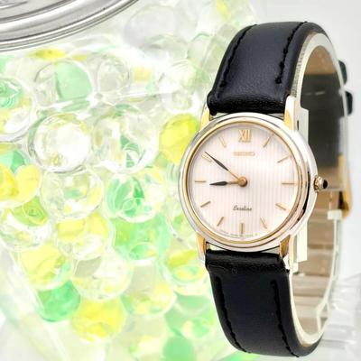 Used [NEW BATTERY] SEIKO Exceline Ladies Watch 4N20-0092 0N0062 New Belt Engraved