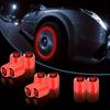 4Pcs Luminous Skeleton Tire Valve Caps Universal Fluorescent Wheel Hub Covers for SUV Bike Truck Motorcycle Accessories RED/BLUE