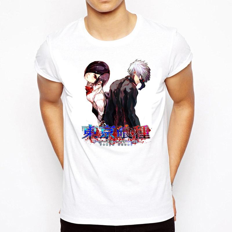 TOKYO GHOUL T Shirt Men Japanese Anime T-Shirt Male KANEKI KEN Print T-shirt Top Tee Clothes M8125