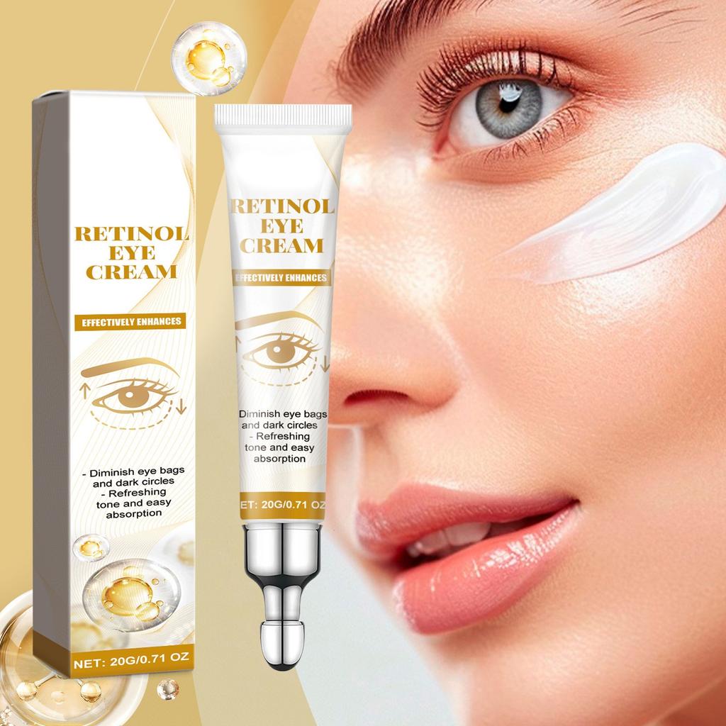 Retinol Eye Cream, Retinol -Puffiness Cream Under The Eyes, -Wrinkle Eye Serum, All Skin Types Reduces Puffiness & Dark Circles