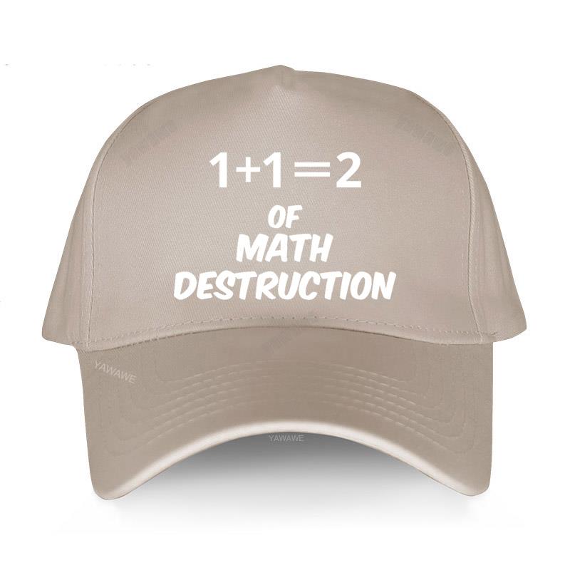 Black Casual Boys Printed Baseball Cap 1+1=2 Weapon of Math Destruction Man Women Summer Hat outdoor Snapback caps sport bonnet