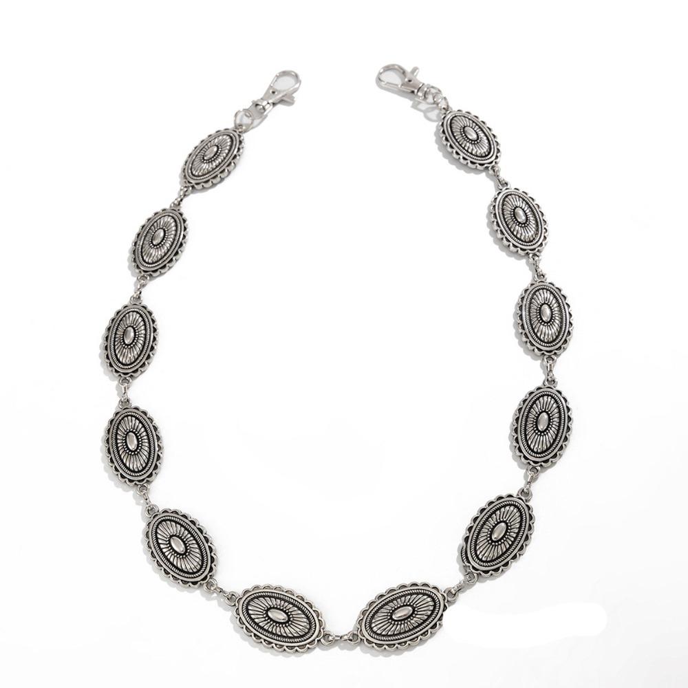 Jeans Chain Round Disk Waist Chain Zinc Zinc Zinc Alloy Pants Chain Personality Punk Belt Chain  Female