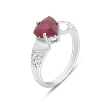 Silver Ring with Natural Ruby ​​2.733ct, Product Weight 3.76 G (2157878)