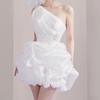 2024 One-Shoulder Bow Slimming Mini Dress