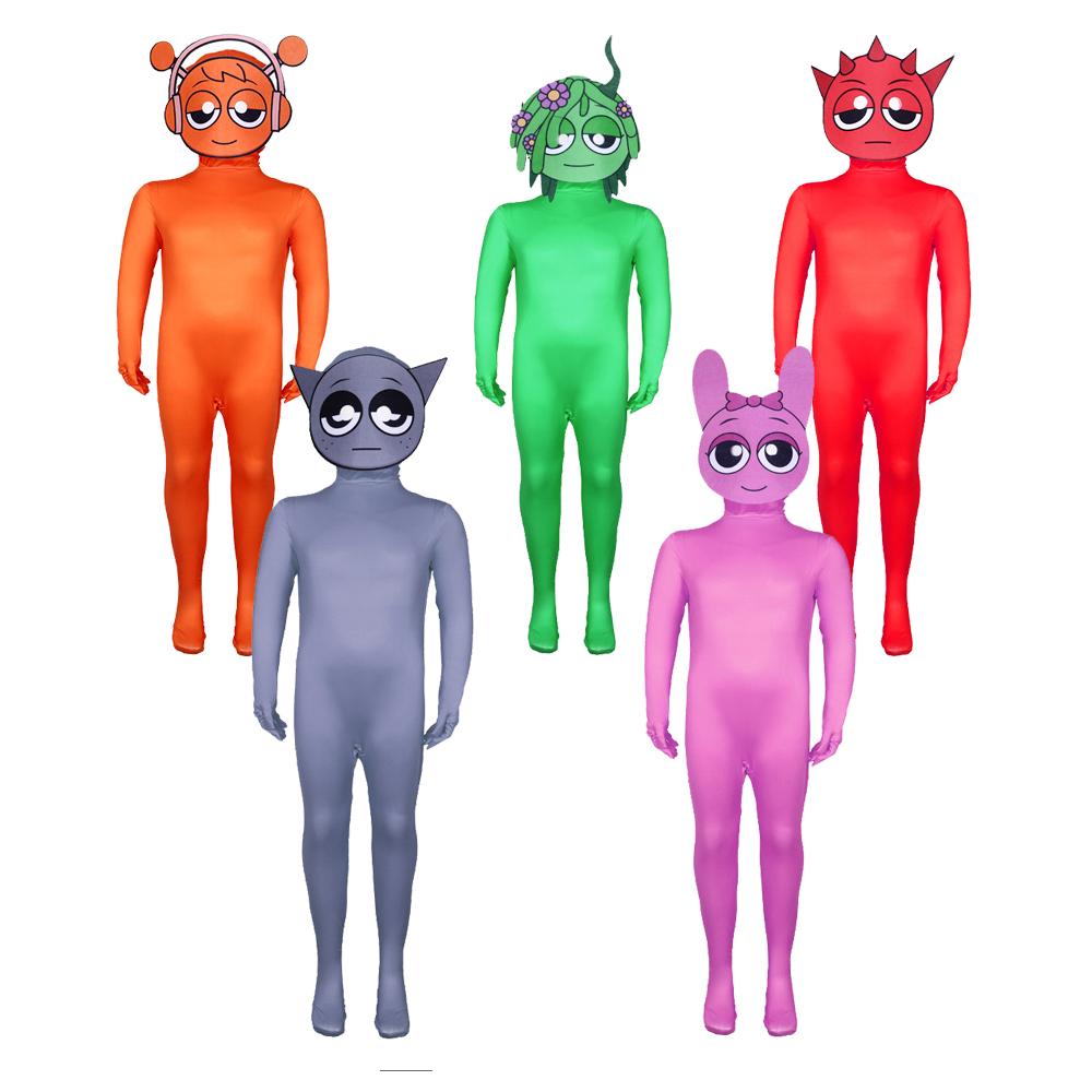 Non-Toxic Sprunki Adult Kids Cosplay Costume Monster Horror Game Jumpsuit Carnival Party Role Play Child Children Costume Gift
