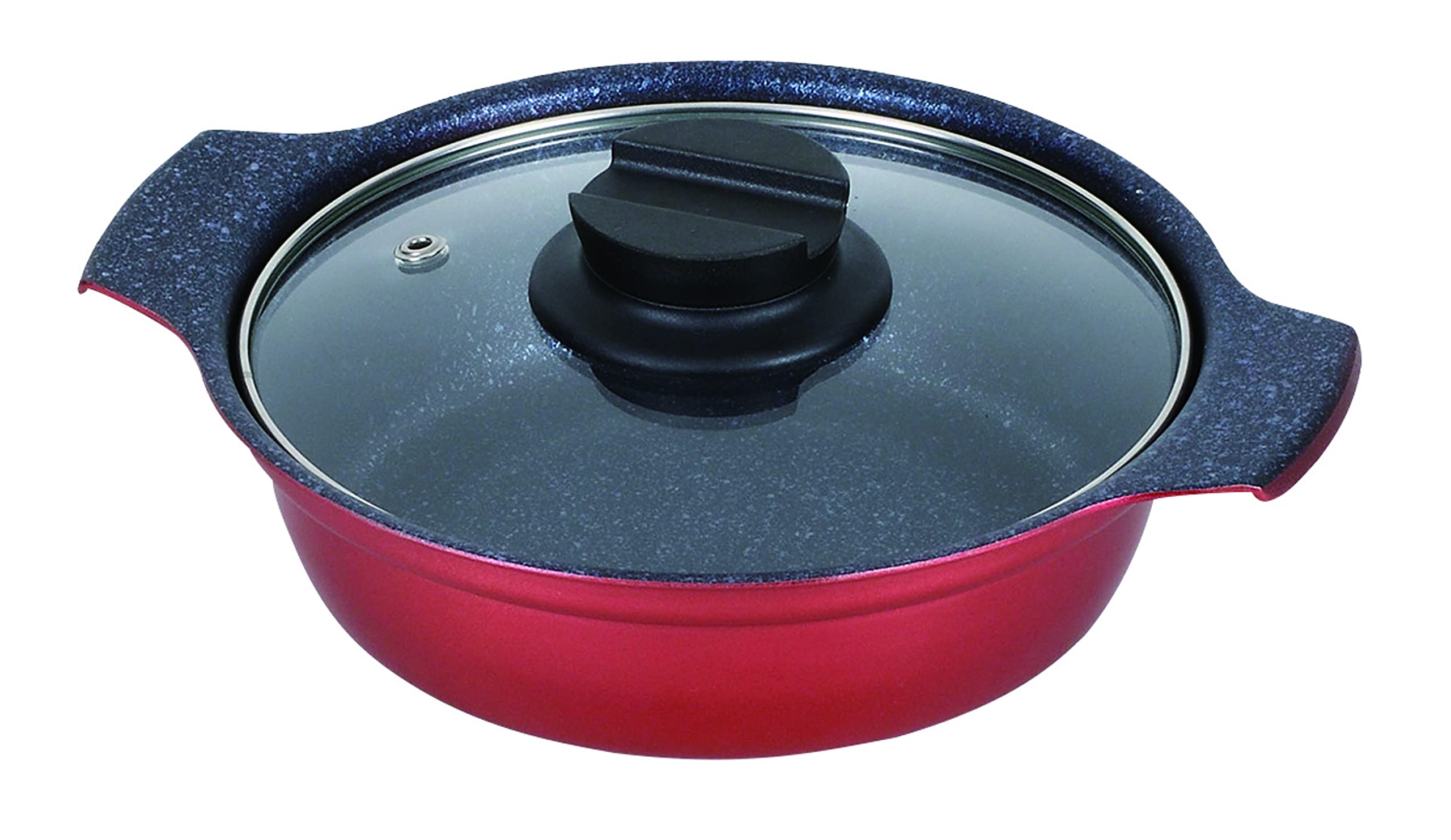 

Pearl Metal Tabletop Pot, 16cm, for 1-2 people, with Glass Lid, Marble Diamond Finish, Induction Compatible, Nabebiyori (Nabe Weather) HB-5610