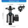 Universal Ball Head Adapter 1/4in / 3/8in Screw Aluminum Alloy 360Swivel Mount for Camera Tripod Light Bracket Accessory