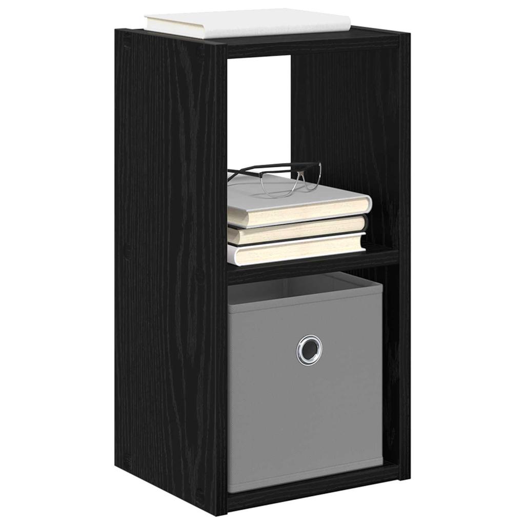 Nightstand Set of 2 Black Oak Effect 25.5 X 22 X 49.5 Cm