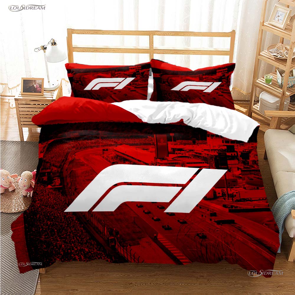 Formula 1 Duvet Cover Comforter Racing Enthusiast Bedding Sets Soft Quilt Cover and Pillowcases Teens Single/Double/Queen/King