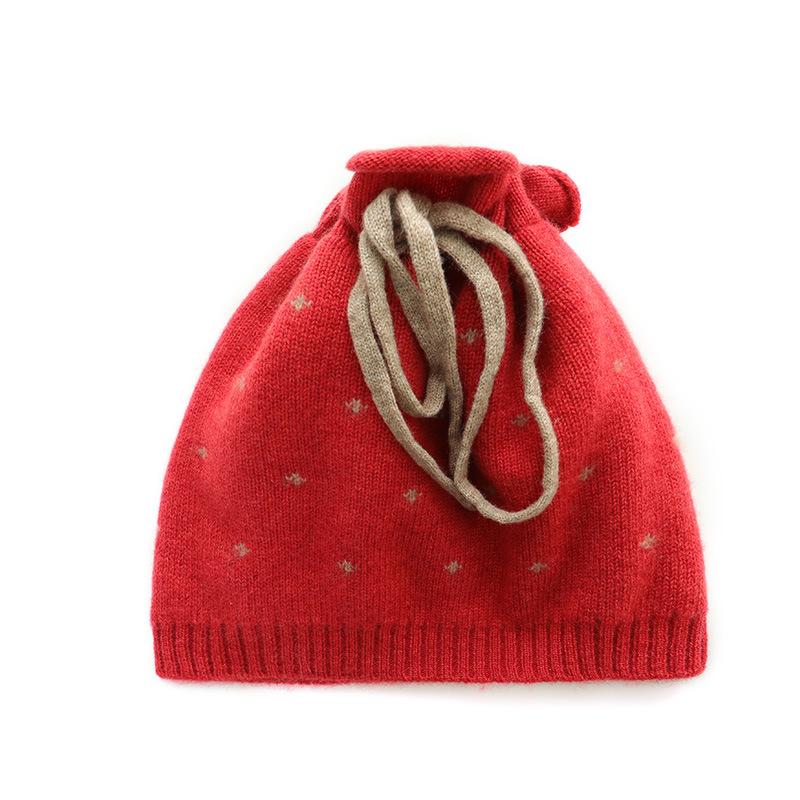 

Cashmere Autumn and Winter New Women s Drawstring Thickened Jacquard Wool Hat Multi Functional Neck Sleeve Knitted Hat One size