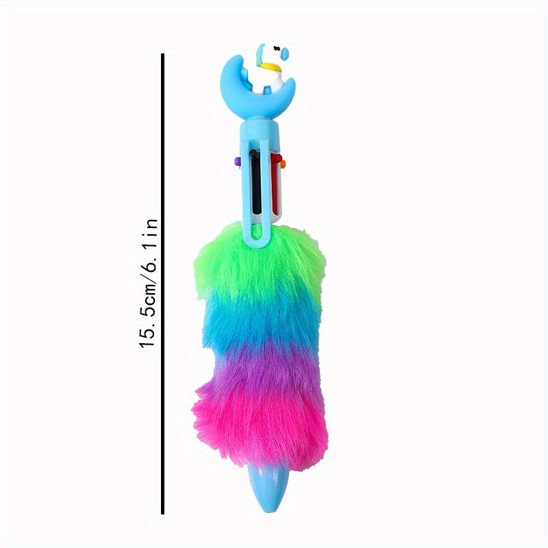 36pcs 0.7mm Soft Glue Moon Unicorn Six-color Ballpoint Pen Rainbow Hair Multi-color Hand-calling Pen Creative Gift Pen Back To School Season