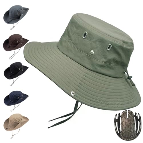 

Stylish Adult Bicycle Helmet, Hat Style, CE Certified, with Removable Helmet and Chin Strap, for Cycling and Safety (Olive Green)
