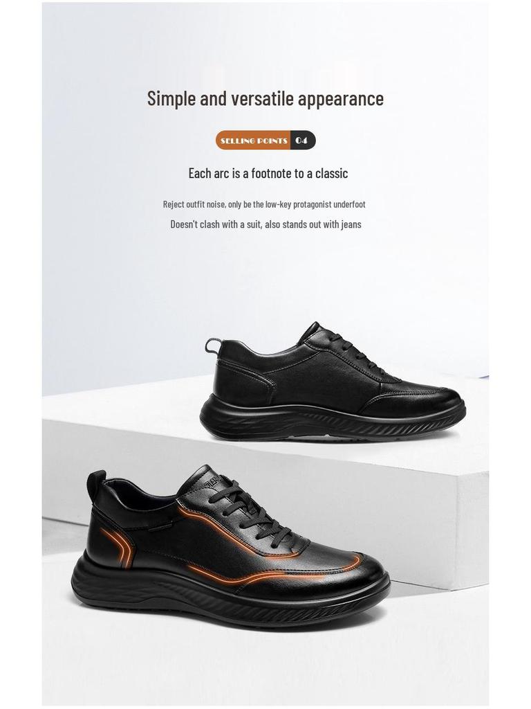 Sapatos de Trabalho Casuais de Couro Strongman 3515 Masculinos - Preto, Tamanho Grande, Primavera/Outono, Tênis para Deslocamento ao Ar Livre