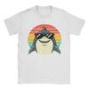 Shark with Sunglasses Animal Sharks Unisexs T Shirt  Novelty Tee Shirt Short Sleeve Round Collar TShirts Cotton Printed Clothes