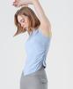 XEXYMIX Asymmetrical Side Shirred Sleeveless Aero Blue Xfk2Te1003