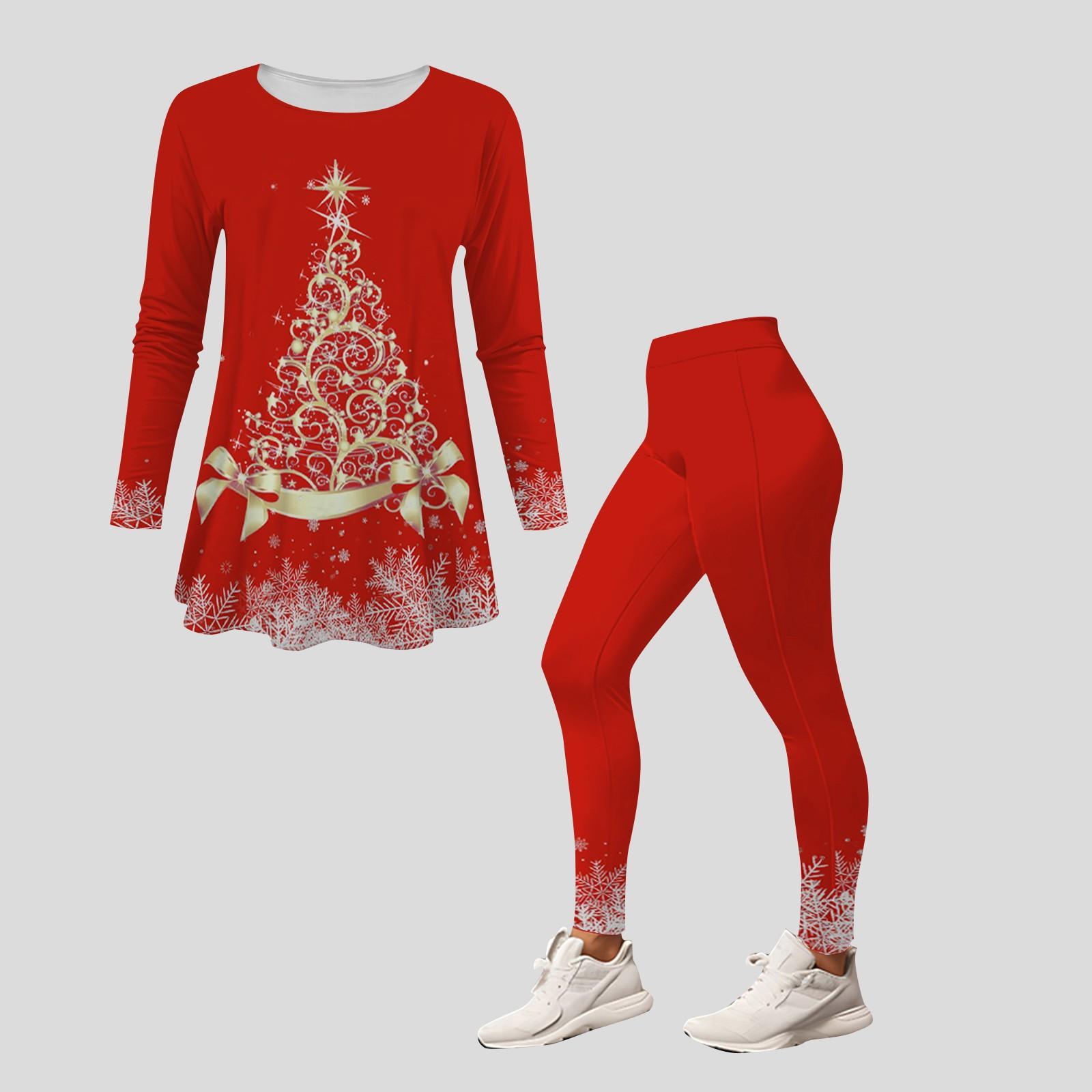 

Женский комплект из 2 предметов в стиле ретро с принтом, комплекты одежды из двух предметов, топ с длинными рукавами, длинные брюки, облегающий домашний костюм, комплект для йоги XL красный