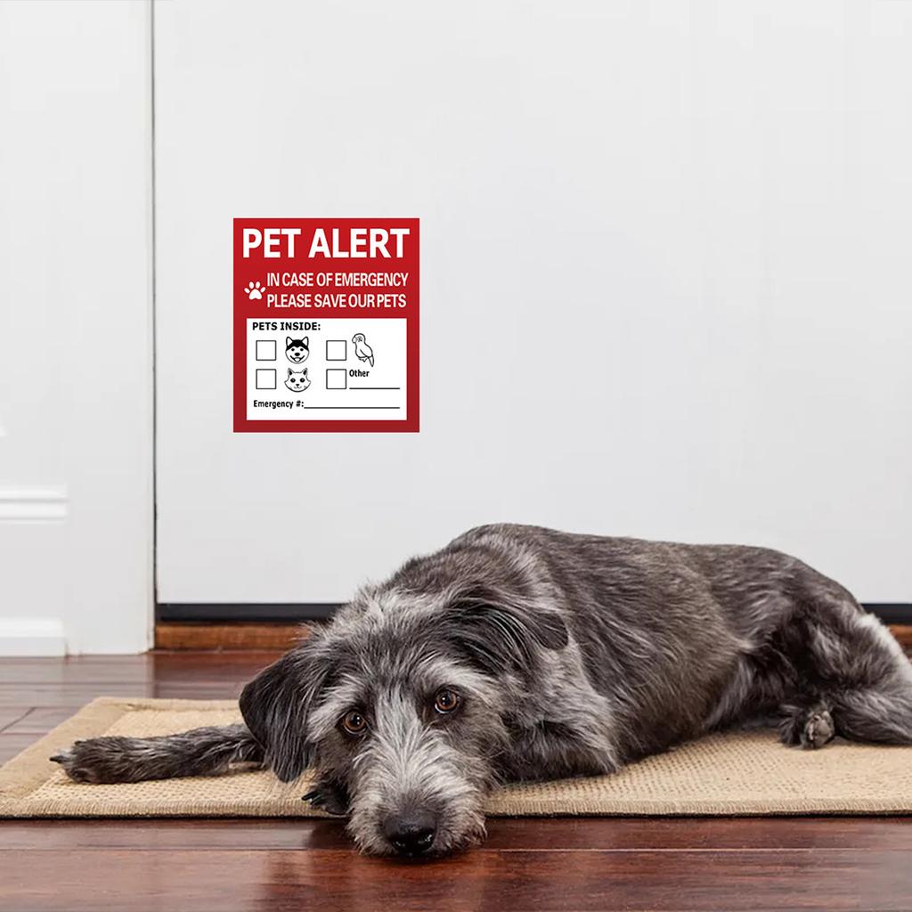 Pet Inside Alert Sticker Warning Labels Waterproof and Durable Dog Cat Rescue Sticker Decals for Fire Safety Emergency