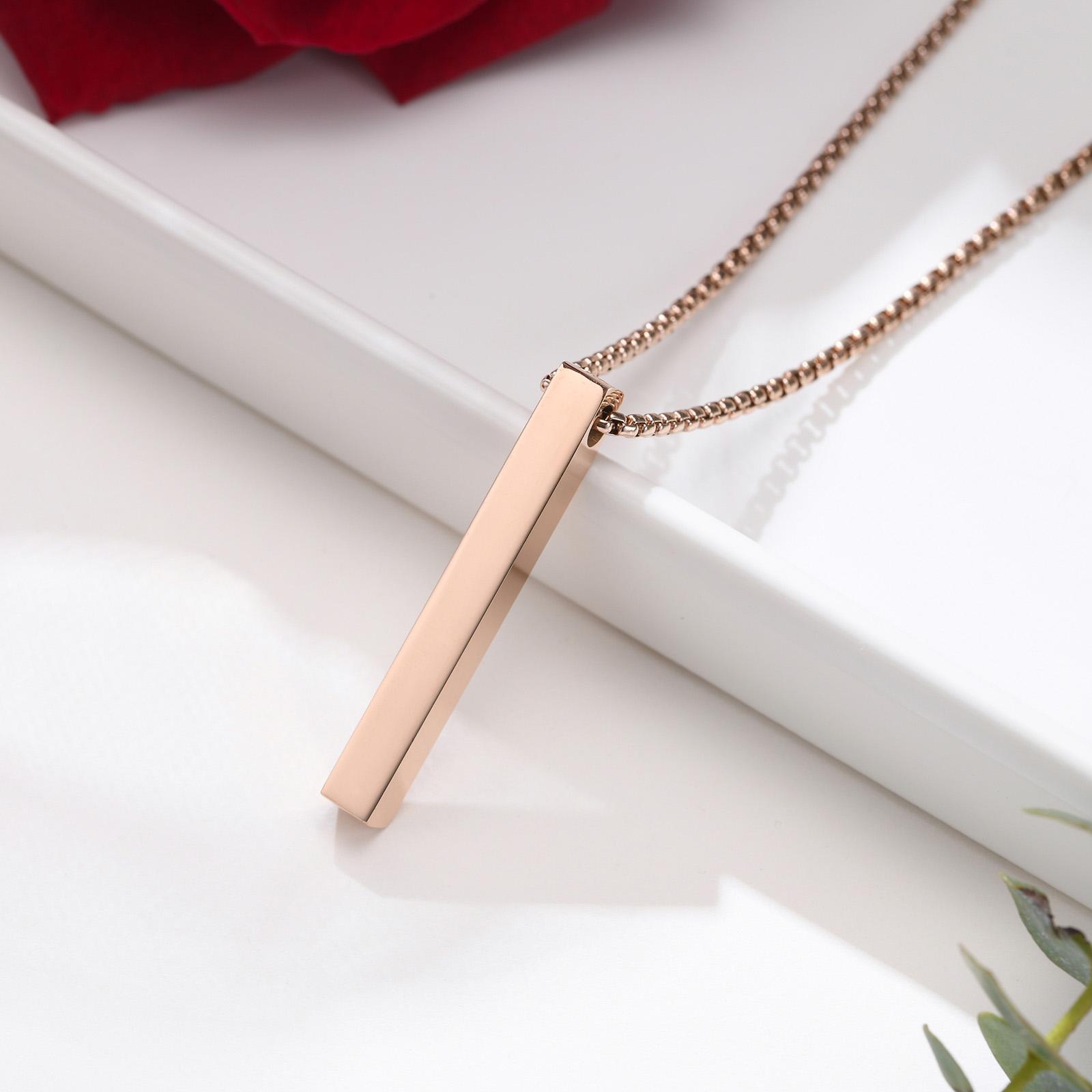 Vnox 5mm Pilaar Ketting voor Mannen Vrouwen, Roestvrij Staal 3D Staaf Hanger, Minimalistisch Eenvoudig Casual Unisex Halsband