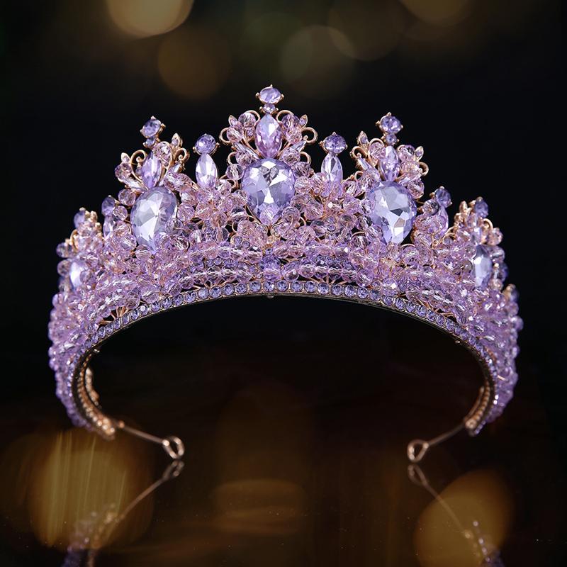 Wedding Hair Tiara Crystal Bridal Princess Pageant Crown Diamond Veil Hair Jewelry Headpiece