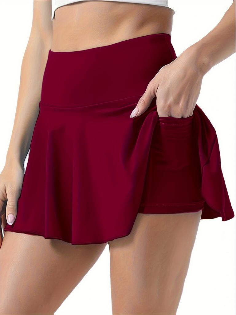 Temu Women'S Summer Explosion Sports Fitness Casual Yoga Skirt Fake Two Comfortable Pleated Skirt