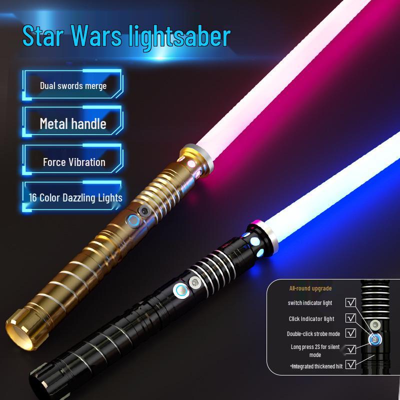 Interactive Color-Changing Light-Up Metal Laser Sword Toy for Performances