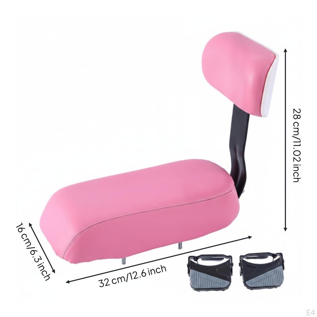 Rear Child Seat with Backrest Cushioned Two-Wheeler Cushion for Kids