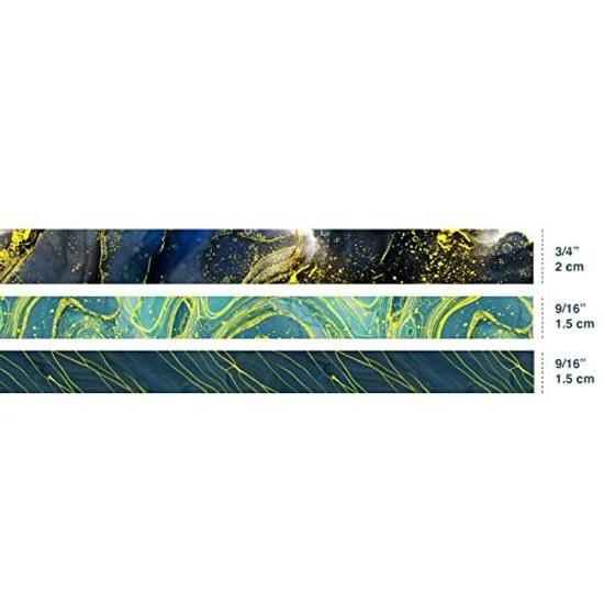 YUBBAEX Volume 3 Masking Tape Bronze Texture Wide Gold Foil Super Cute Style Thin Gift Wrapping DIY Crafts Notebook Decoration (Flowing Gold)