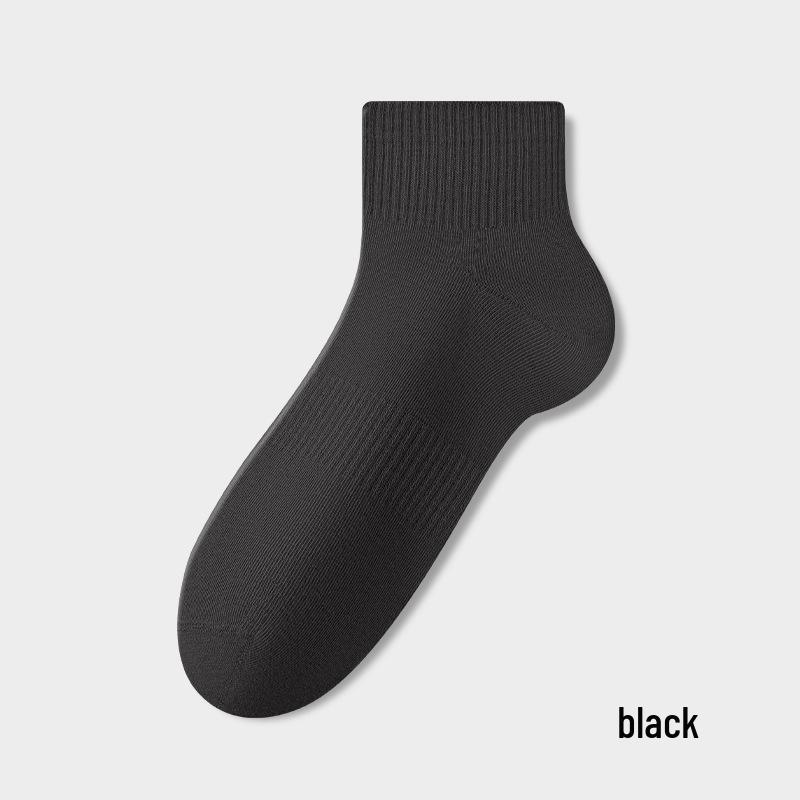 Men's Pure Cotton Mid-Calf Socks - Antibacterial, Sweat-Absorbent, Anti-Odor, Seamless Sports Socks for Autumn and Winter