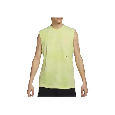 Solid Color Round Neck Logo Print Sleeveless Vest Men Tops Fluorescent-Yellow DX0928-113