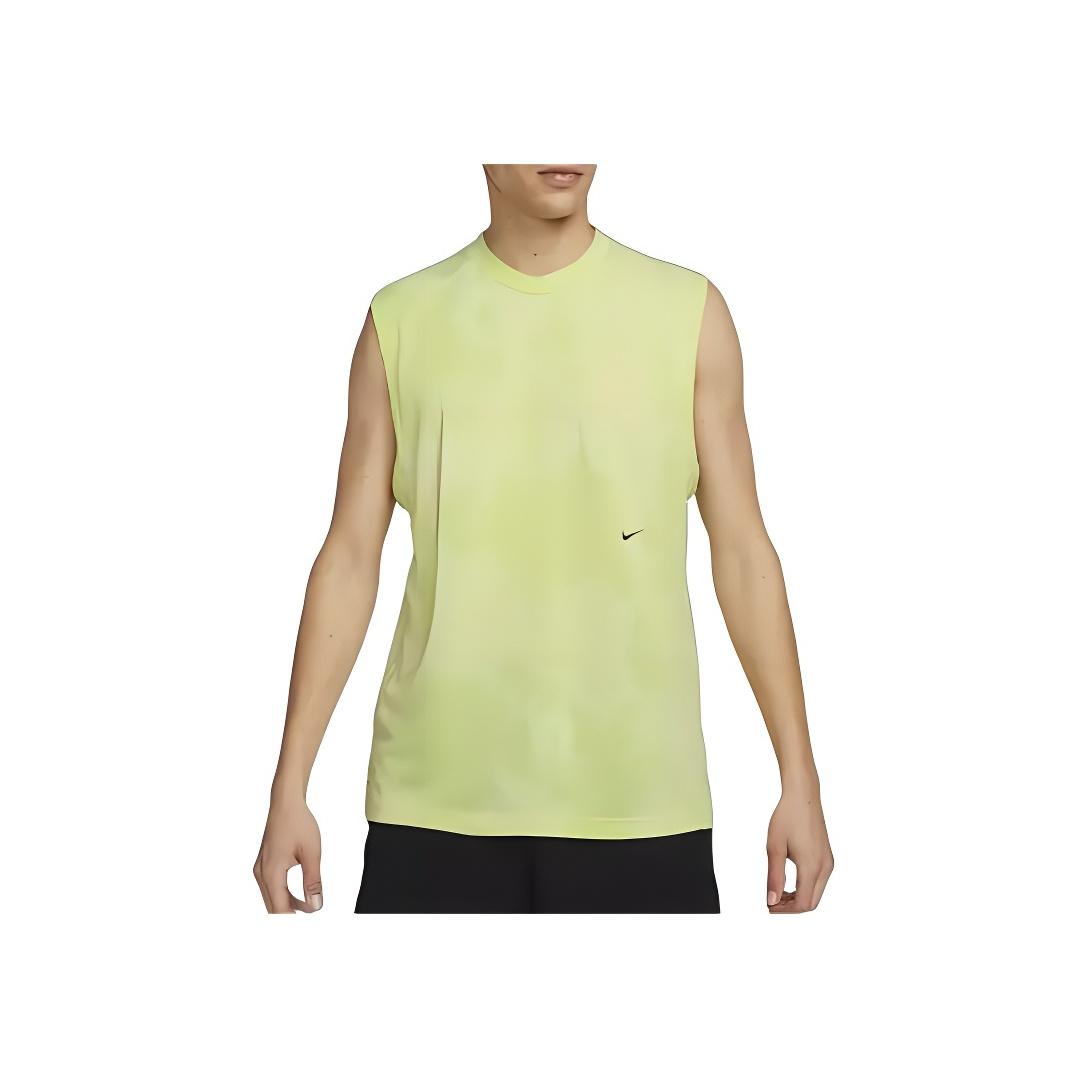 

Nike Solid Color Round Neck Logo Print Sleeveless Vest Men tops Fluorescent-Yellow DX0928-113 S