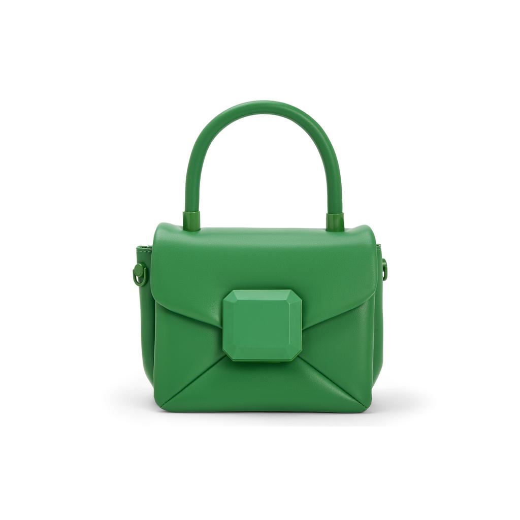 New CHARLES&KEITH Polyurethane Portable One Shoulder Small Square Bag Medium Size Women's White/Light Pink/Green CK2-50151254