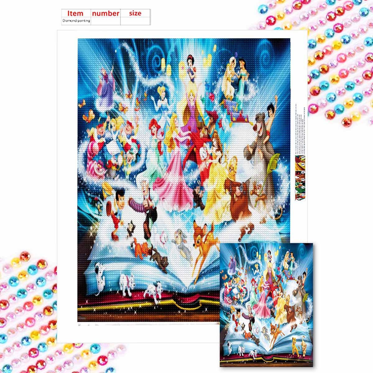 

Полная круглая алмазная живопись Сказки в книге Искусство Стразы Картина Мозаика DIY 5D Вышивка крестом Домашнее украшение Round 30x40cm