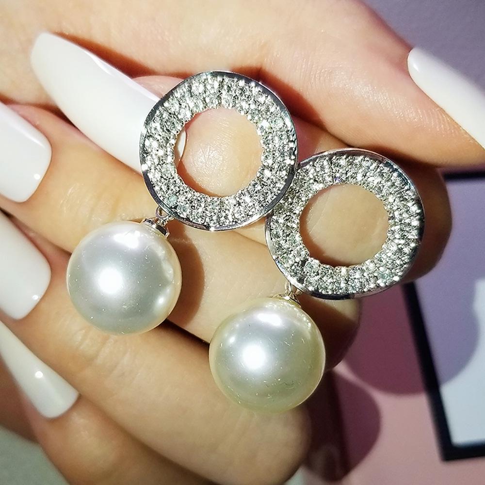 Європейські та американські сережки з прісноводних перлів для жінок - Унікальний дизайн E5492