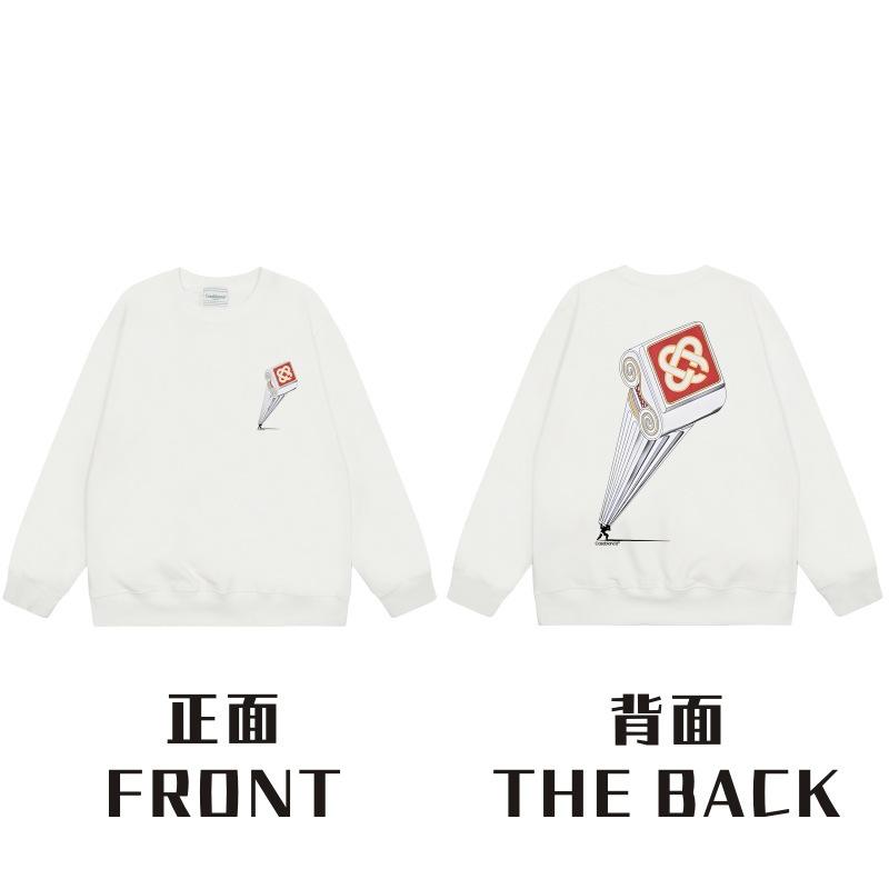 American Trendy Brand Casablanca Crew Neck Sweater Hoodie Men's Couple Ins Autumn and Winter Thickened Long-sleeved Women's T