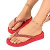 Fashion 2025 Summer New Women's Sandals Rhinestone Beach Flip Flops Casual Fashion Flat Beach Flip Flops