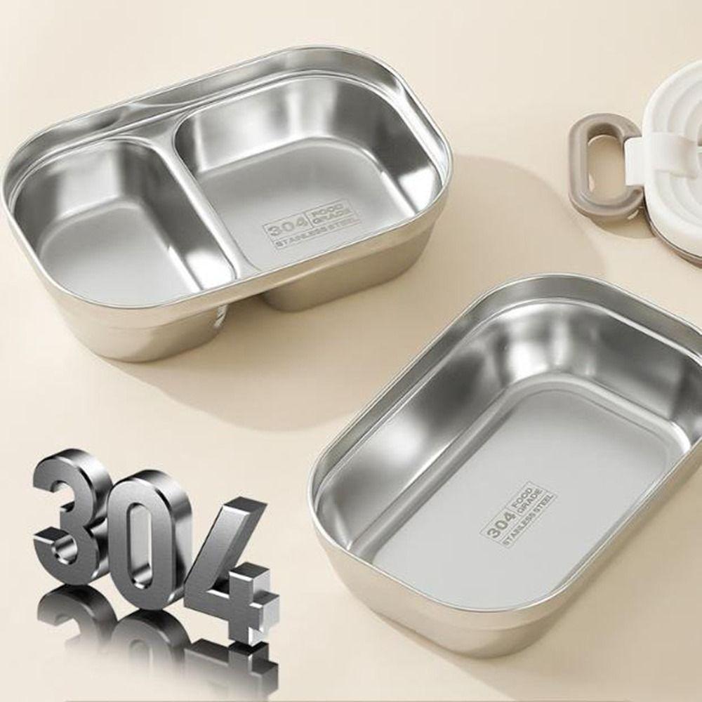 Large Capacity Stainless Steel Lunch Box Insulated Divided Food Storage Container  for Home
