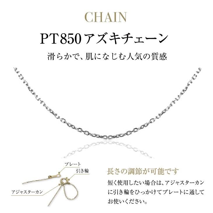 PLUSTER Diamond Platinum Drop Necklace Natural with PT900 40cm Box Perfect Birthday Day Gift Women's (0.08ct Diamond) Chain, [Gift Set], Gift,