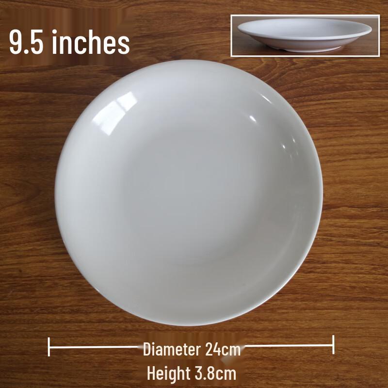 White Melamine Commercial Round Serving Plates