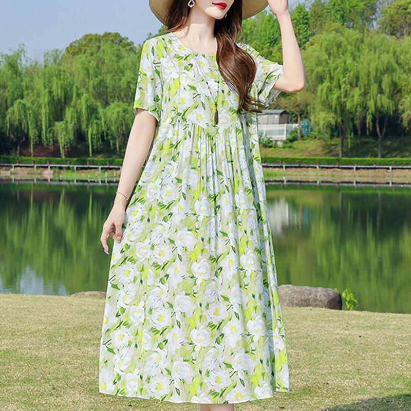 Rochii casual de vară pentru femei Haine vintage Largi Mânecă scurtă Mărimi mari Elegantă Rochie lungă