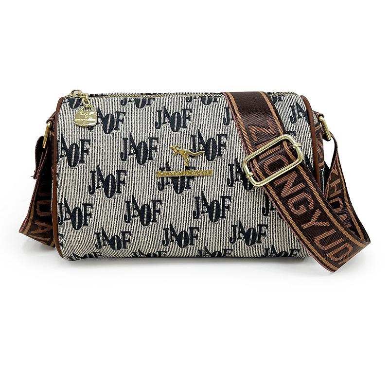 

Женская сумка 2024 года с текстурированным ретро-клетчатым узором и широким плечевым ремнем