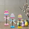 3-piece Set Of Easter Egg Colored Bow Decoration Desktop Decoration With Festive Atmosphere