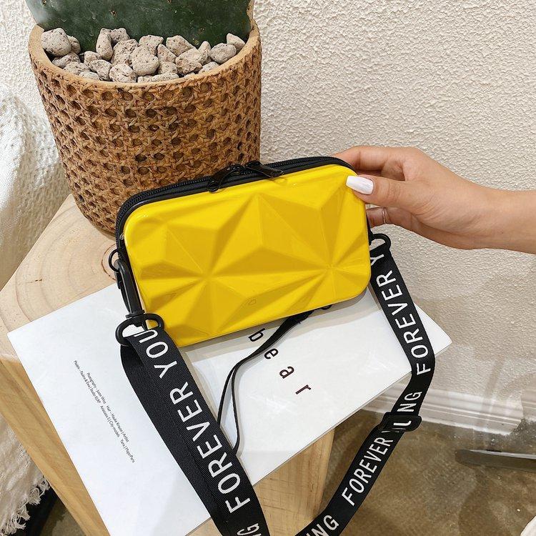 

Geometric Pattern Suitcase Design Bag Trendy Mini Mobile Phone Bag Luggage Box Crossbody Bag жёлтый