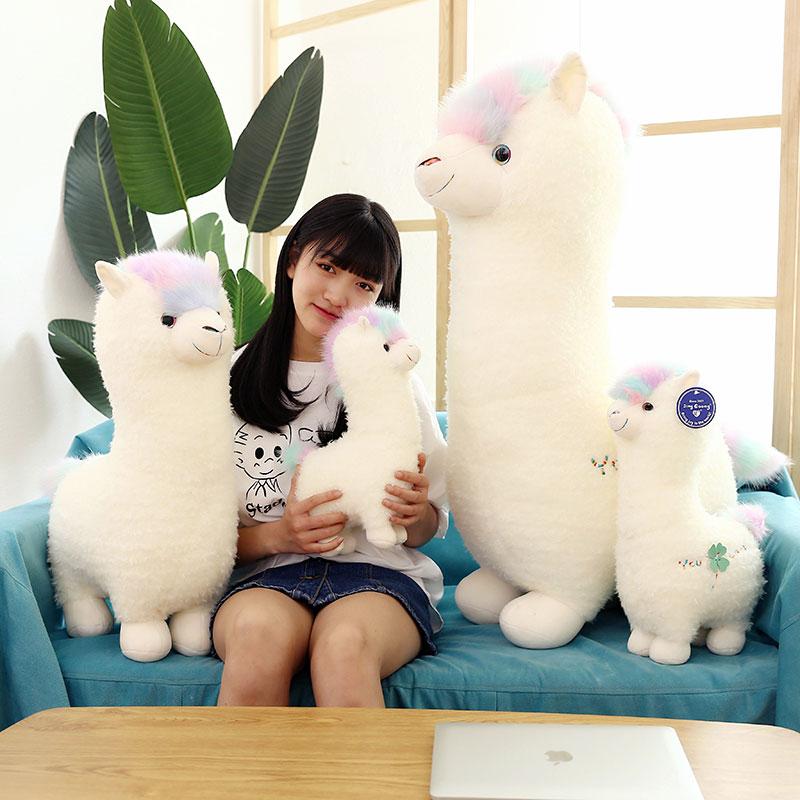 50-100CM Dream Alpaca Plush Toys Soft Stuffed White Lama Alpacos Animal Doll Kawaii Toys Room Decor