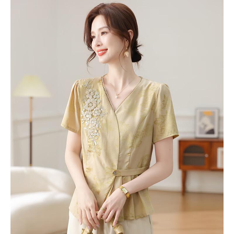 Red Bean Women's 2025 Summer Short-Sleeve Tops & Pants Sets