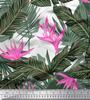Soimoi Japan Crepe Satin Stoff Blomster & Blader Tropisk Stoff Prints etter meter 42 tommer