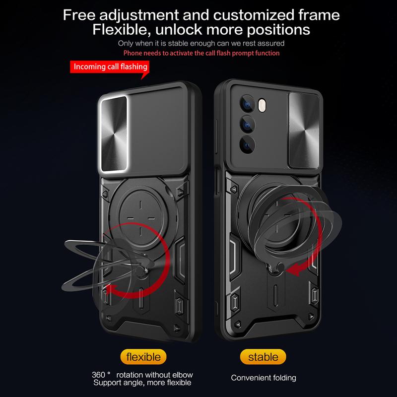 For Motorola Moto G52 G62 G72 Case Magnetic Holder Ring Phone Case For Moto G71 G73 5G Slide Camera Armor Shockproof Back Cover