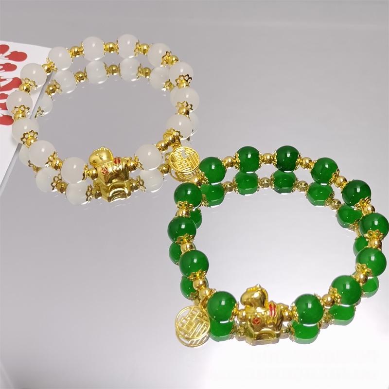Chinese Style Zodiac Horse Bracelet For Women Men Life Year Amulet Lucky Beads Blessing Bracelet Friendship Couple Jewelry Gift