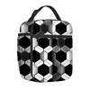 Kids Insulated Lunch Bag With Full-Print Football Design Portable Cooler School Daycare Outdoor Activities