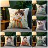 Eastern Aesthetics China Costume Girl  Pillow Case Natural Linen Pillow Case DoubleSided Decor Sofa Pillowcase Home Decor